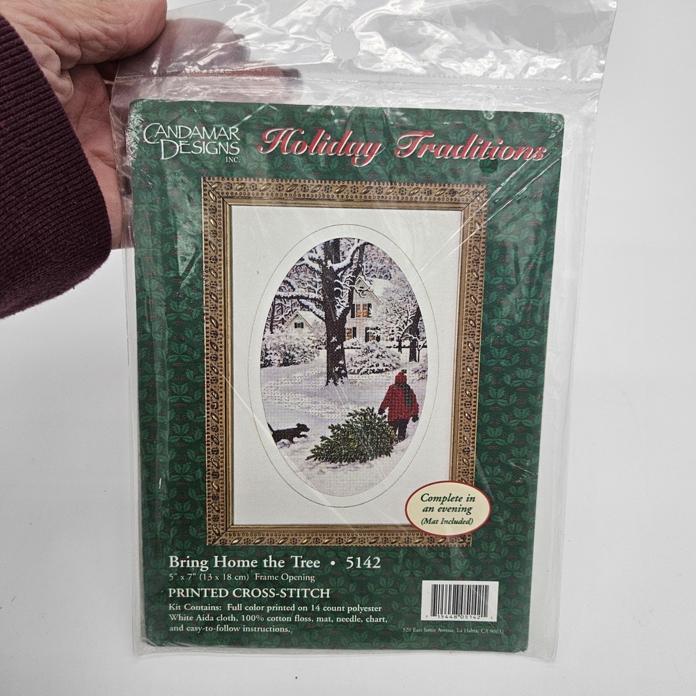 Vtg 1999 Candamar Designs Holiday Traditions "Bring Home The Tree" #5142 Printed